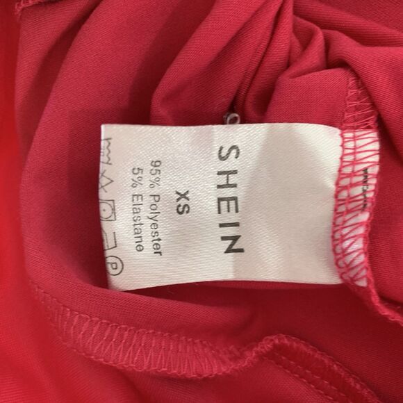 SHEIN Pant Women XS Pink Wide Leg Flare Pull On Stretch High Waist Casual Lounge - Picture 9 of 9